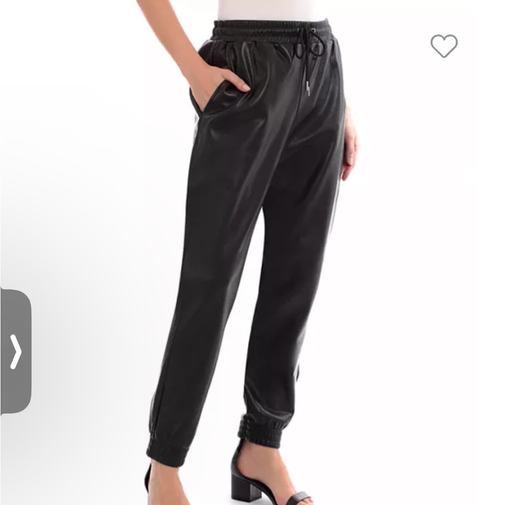 Bagatelle collection faux leather jogger pants